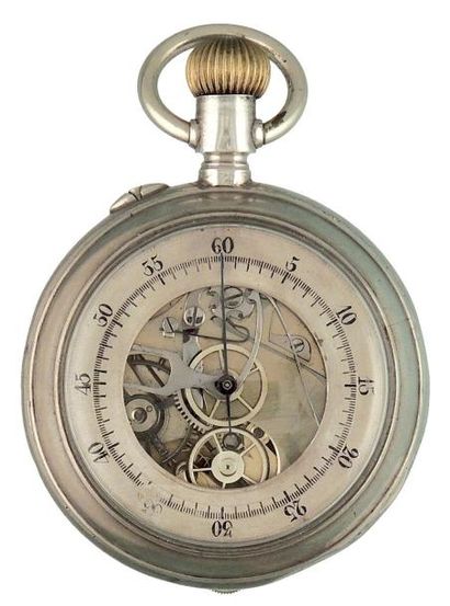 Montre à cylindre double face en métal poli:...