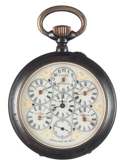 Montre à ancre en acier avec des cadrans...