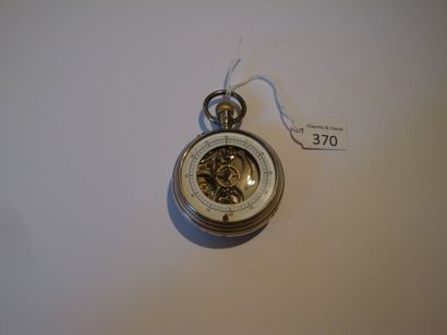 Montre à ancre en argent, double face avec...