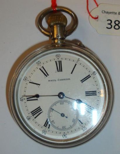 Montre double face en acier poli signé 