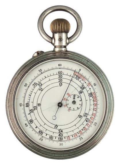 Montre double face en acier poli signé 