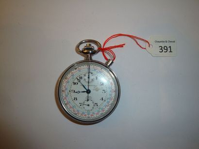 Chronographe-tachygraphe en acier chromé...