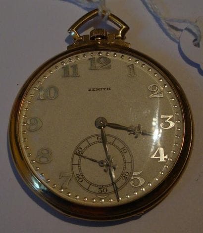 Montre à ancre en or (pb 47gr) extra plate...