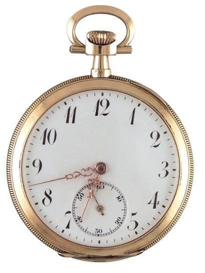 Montre à ancre en or (pb 70gr) à guillochage...
