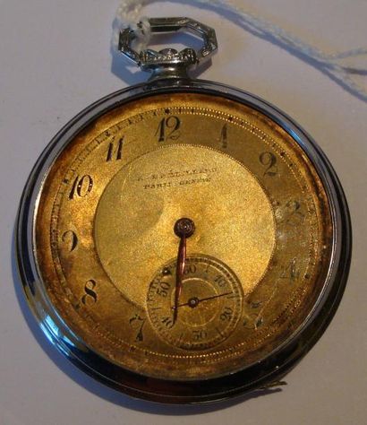 Montre à ancre extra-plate en métal chromé...