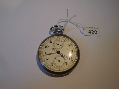 Montre-chronographe en argent avec retour...