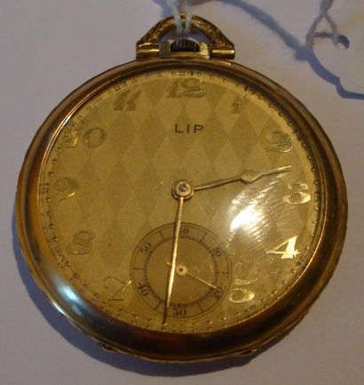 Montre à ancre en or (pb 56gr) avec cadran...