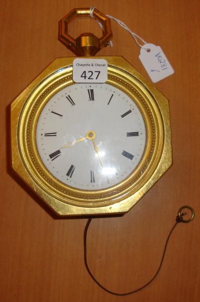 Montre de carrosse octogonale, vers 1820....