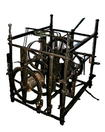 Cage rectangulaire en fer forgé avec fleurons...