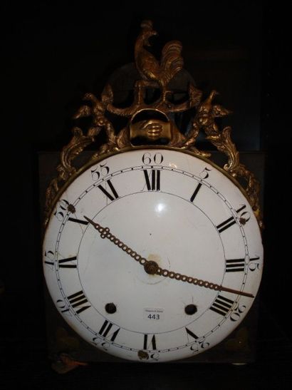 Mouvement d'une pendule comtoise avec fronton...