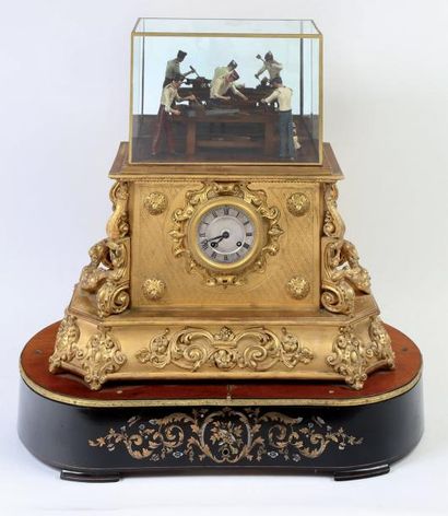 Pendule à musique avec automates, vers 1860....