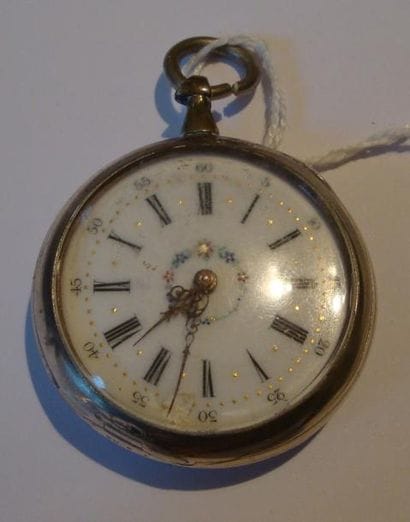 Montre en argentan à système breveté signée...
