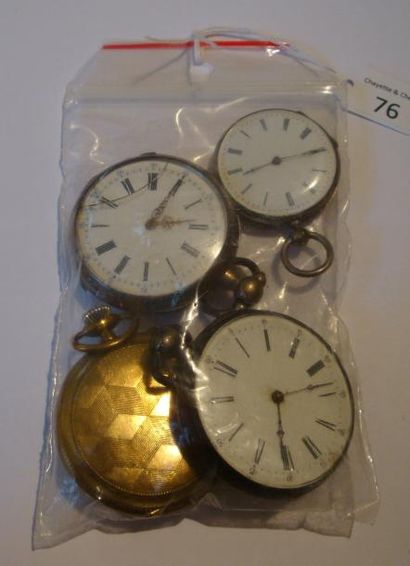 Quatre montres de poche, fin XIXe siècle