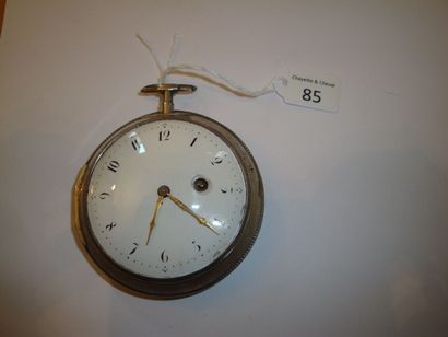 Grande montre à verge en argent signée 'N...