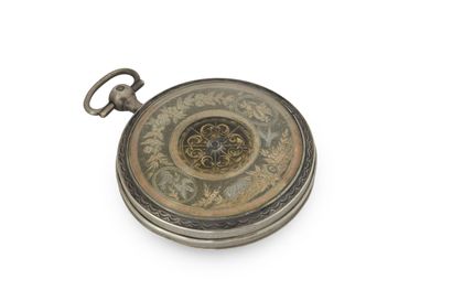 MONTRE à verge en argent à calendrier décimal,...