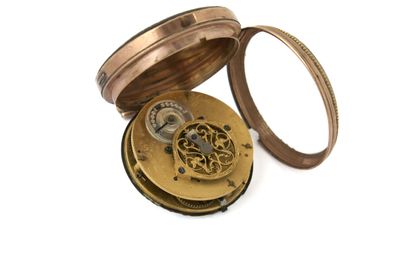 MONTRE à verge en or (pb. 69 g) émaillé signée...