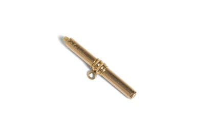 CLE cylindrique en or (pb. 7 g), 
début XIXe...