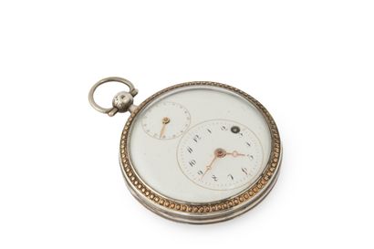 MONTRE à verge en argent à calendrier décimal...
