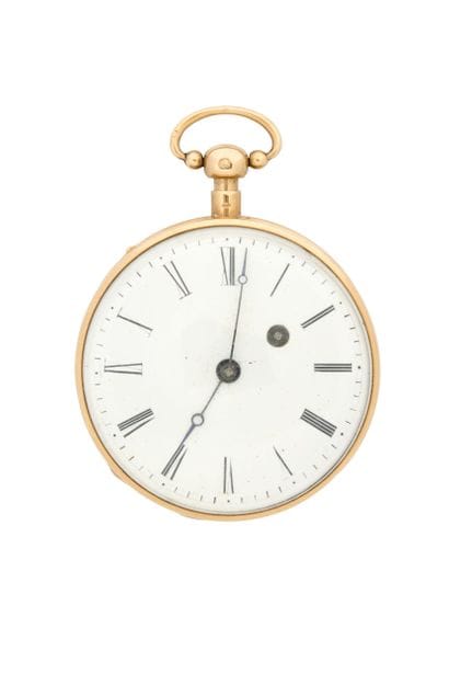 MONTRE à verge en or (pb. 116,8 g) à répétition...