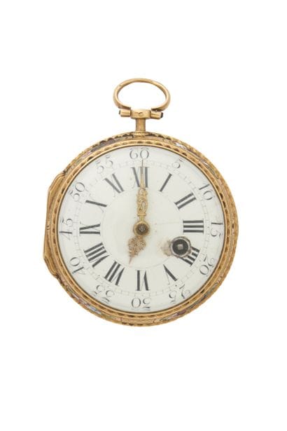 MONTRE à verge en or émaillé (pb. 58 g) signée...