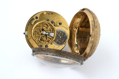 MONTRE à verge en or émaillé (pb. 46 g) signée...