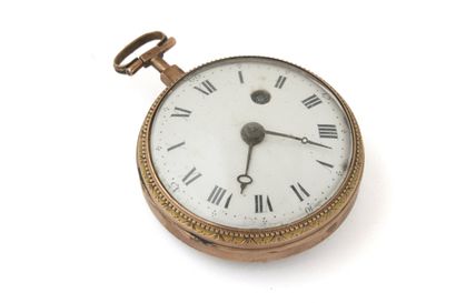 MONTRE à verge en or (pb. 69 g) émaillé signée...