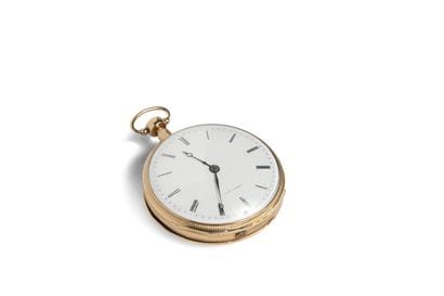 MONTRE à cylindre en or (pb. 114 g) à répétition...
