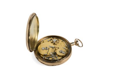 MONTRE à cylindre en or (pb. 114 g) à répétition...