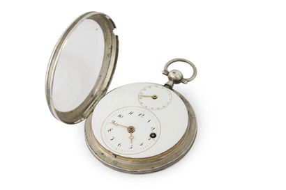 MONTRE à verge en argent à calendrier décimal...
