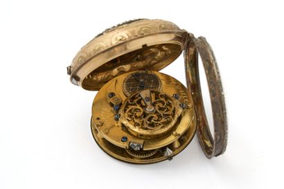 MONTRE à verge en or émaillé (pb. 46 g) signée...