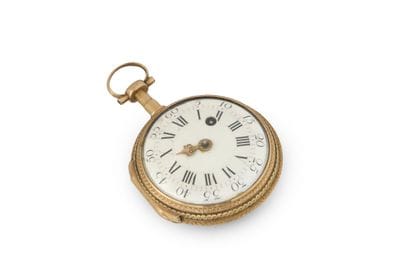 MONTRE à verge en or (46,06 g brut) signée...