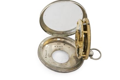 MONTRE à verge en argent à calendrier décimal...