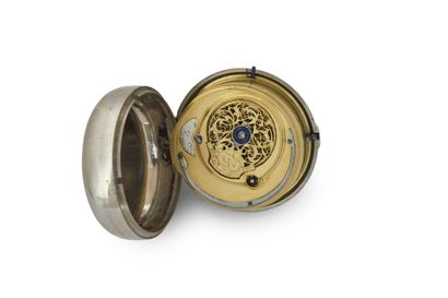 MONTRE à cylindre à double boîtier en argent...