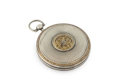 MONTRE à verge en argent à calendrier décimal...
