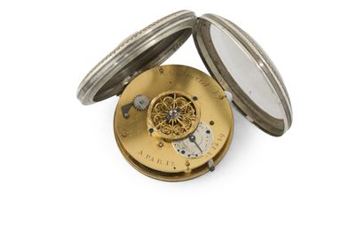 MONTRE à verge en argent à calendrier décimal...