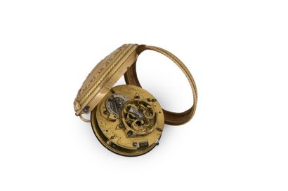 MONTRE à verge en or (46,06 g brut) signée...