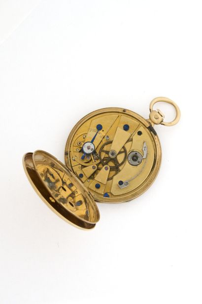 MONTRE à cylindre en or (pb. 31,39 g) signée...