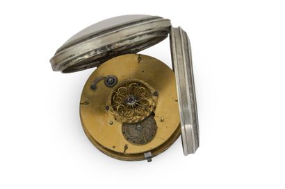 MONTRE à verge en argent à calendrier décimal,...