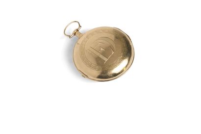 MONTRE à réveil en or (pb. 89 g), vers 1810.
Cadran...