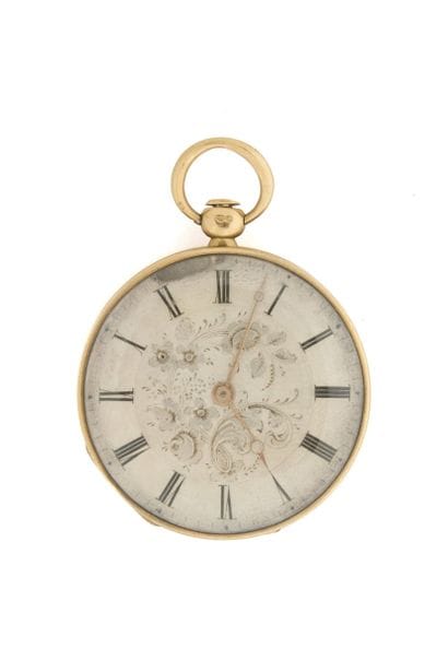 MONTRE à cylindre en or (pb. 31,39 g) signée...