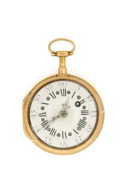MONTRE à verge squelette en or (pb. 45 g)...