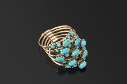 Bague dite de harem en or 14K 585°/°° constituée...