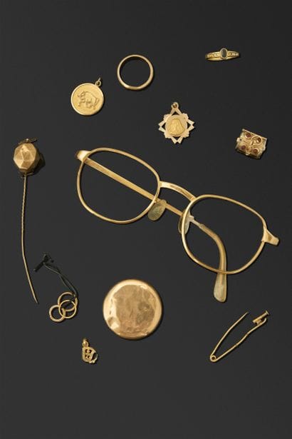 Lot or 18K, 750/°°° : 
un fond de boîte de...
