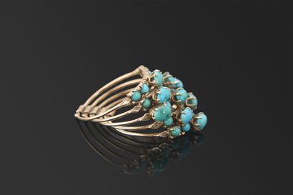 Bague dite de harem en or 14K 585°/°° constituée...