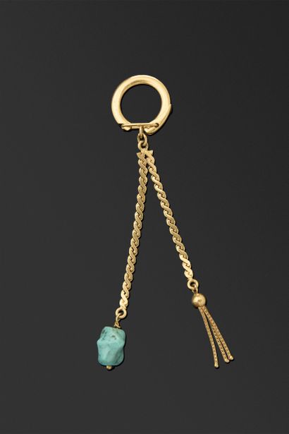 Porte-clés en or jaune, 18K, 750/°°° composé...