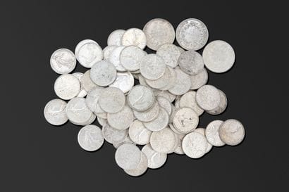 ARGENT
Lot de 74 pièces de 5F Semeuses années...