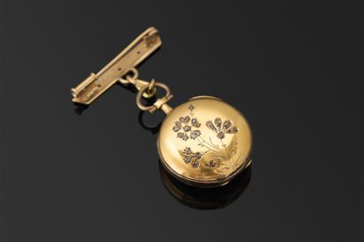 Montre de col, boîtier en or jaune 18K 750°/°°...