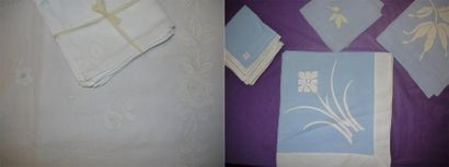 Une nappe en linon, applications, broderies...