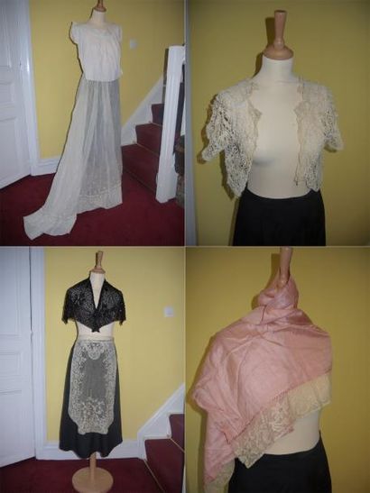 Un lot: un corsage 1900 en dentelle du Puy,...