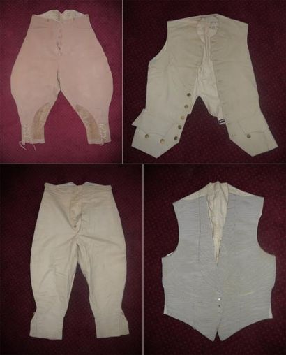 Un lot: un gilet d'homme en ottoman gris...